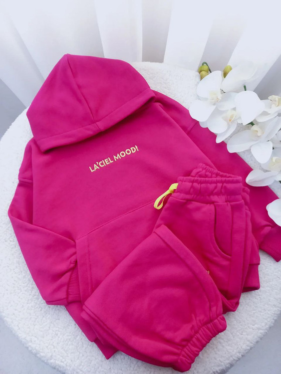 هودی شلوار دخترانه سرخابی ترک